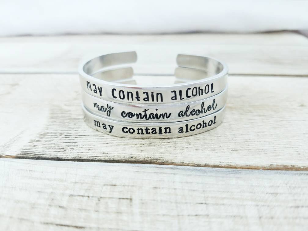 May Contain Alcohol Bracelet Handmade