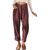 Acelitt Womens Elastic Waist Straight Leg Corduroy Pants with Pockets, S-2XL