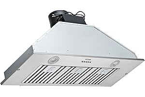 VEVOR Insert Range Hood, 800CFM 3-Speed, 36 Inch Stainless Steel Built-in Kitchen Vent with Push Button Control LED Lights Baffle Filters, Ducted/Ductless Convertible, ETL Listed…