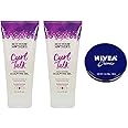 Not Your Mother's Curl Talk Frizz Control Sculpting Gel 6 Oz.(Pack of 3). Travel Size Body Cream 1 Oz Included.