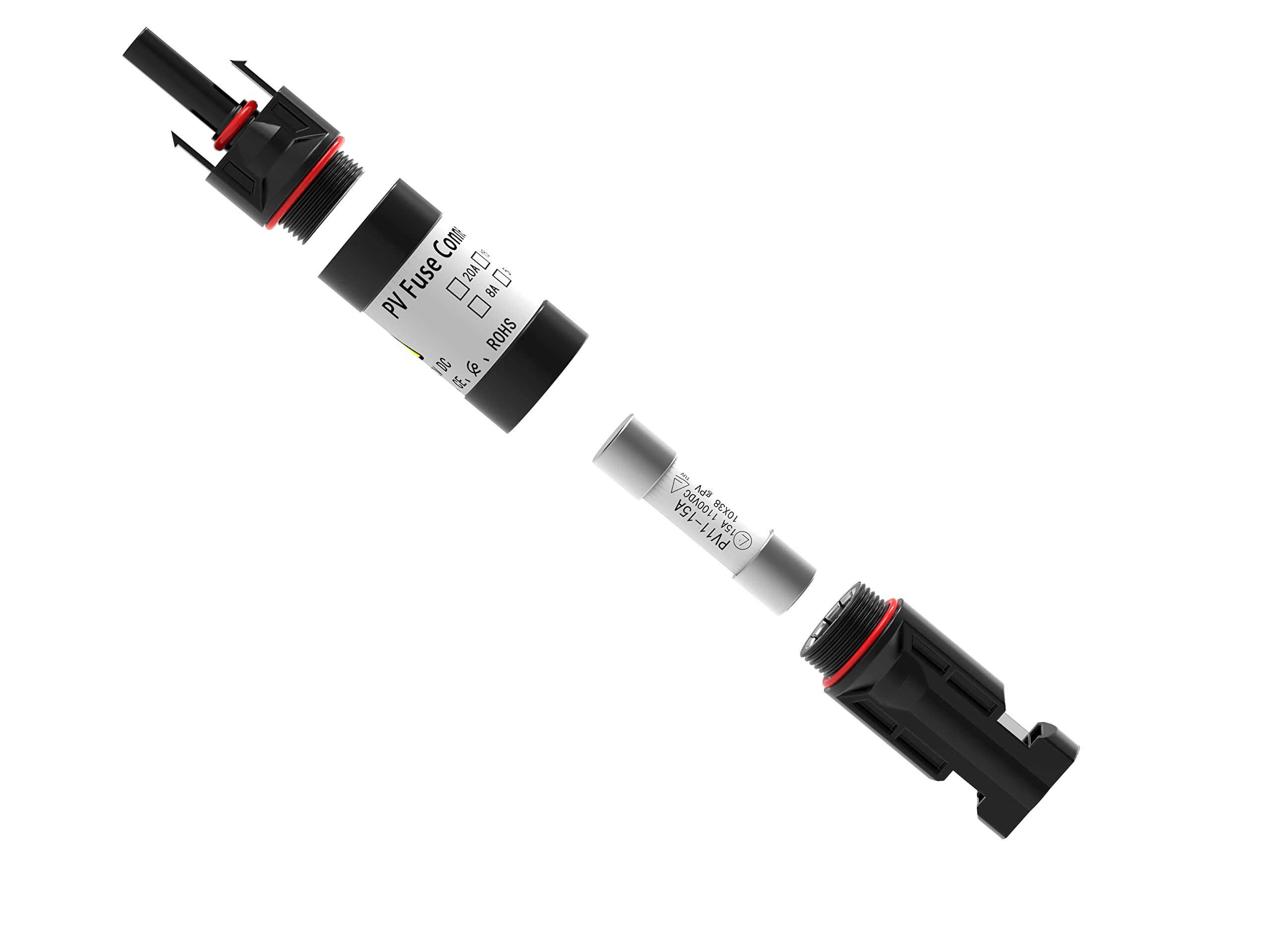 Solar Fuse : Solar Panel Fuse 10A with Solar Fuse Holder, In-Line Solar Fuses, 1000VDC Sudoo