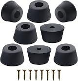 N/C Black Rubber Leg Protectors 21mm 8 Pcs Non Slip Round Feet Pads for view 1
