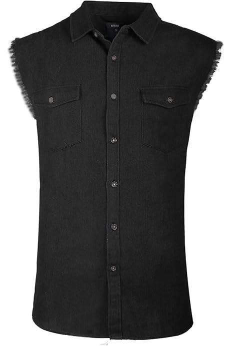 men's button up sleeveless shirts