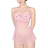 Littleforbig Women Nightwear Usagi Babydoll Lace Strap Chemise Halter V Neck Sleepwear Lingerie