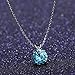 NaNa Chic Jewelry Women Swarovski Elements Round December Birthstone Cubic Zircon White Gold Plated Necklace 18