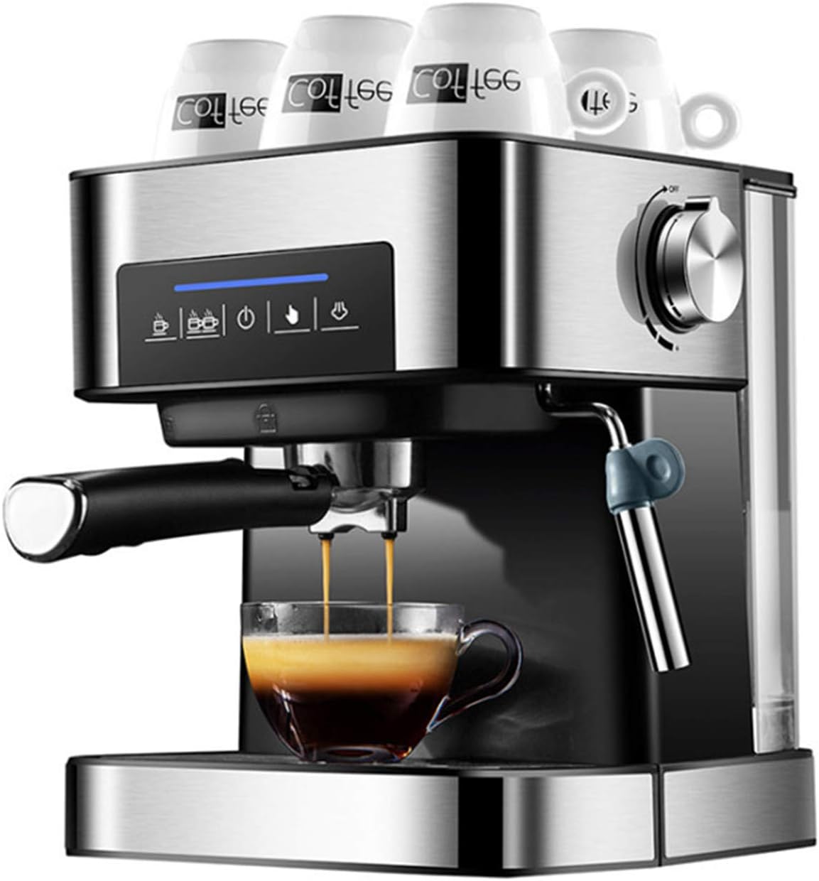 Italian Espresso Coffee Machine Electric, 20Bar, Semi-Automatic Coffee Maker, High Pressure Extraction, Double Temperature Control, Fancy Milk Foam Maker, 1.5L