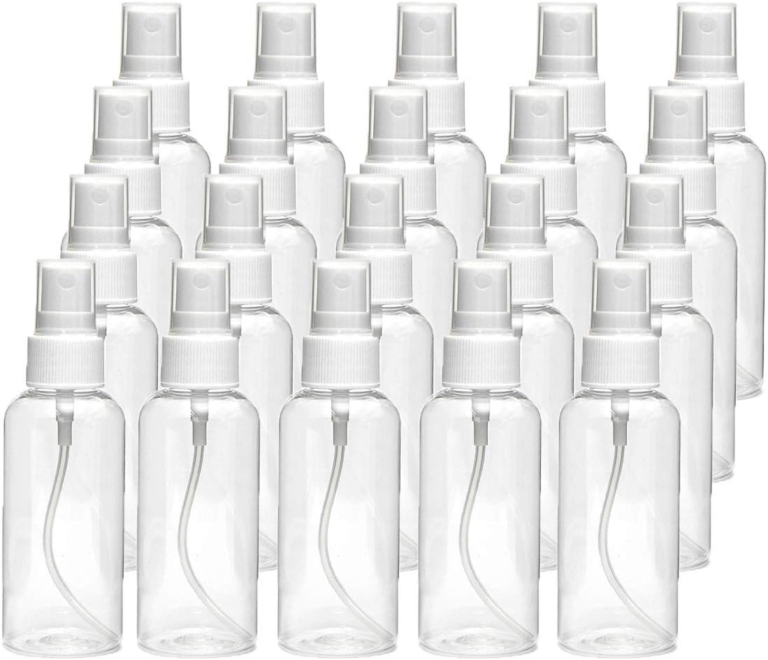 Pack of 20pcs Spray Bottle Fine Mist Mini Clear Tubes Small Reusable Empty Plastic Sprayer with Atomizer Pumps (20ml)