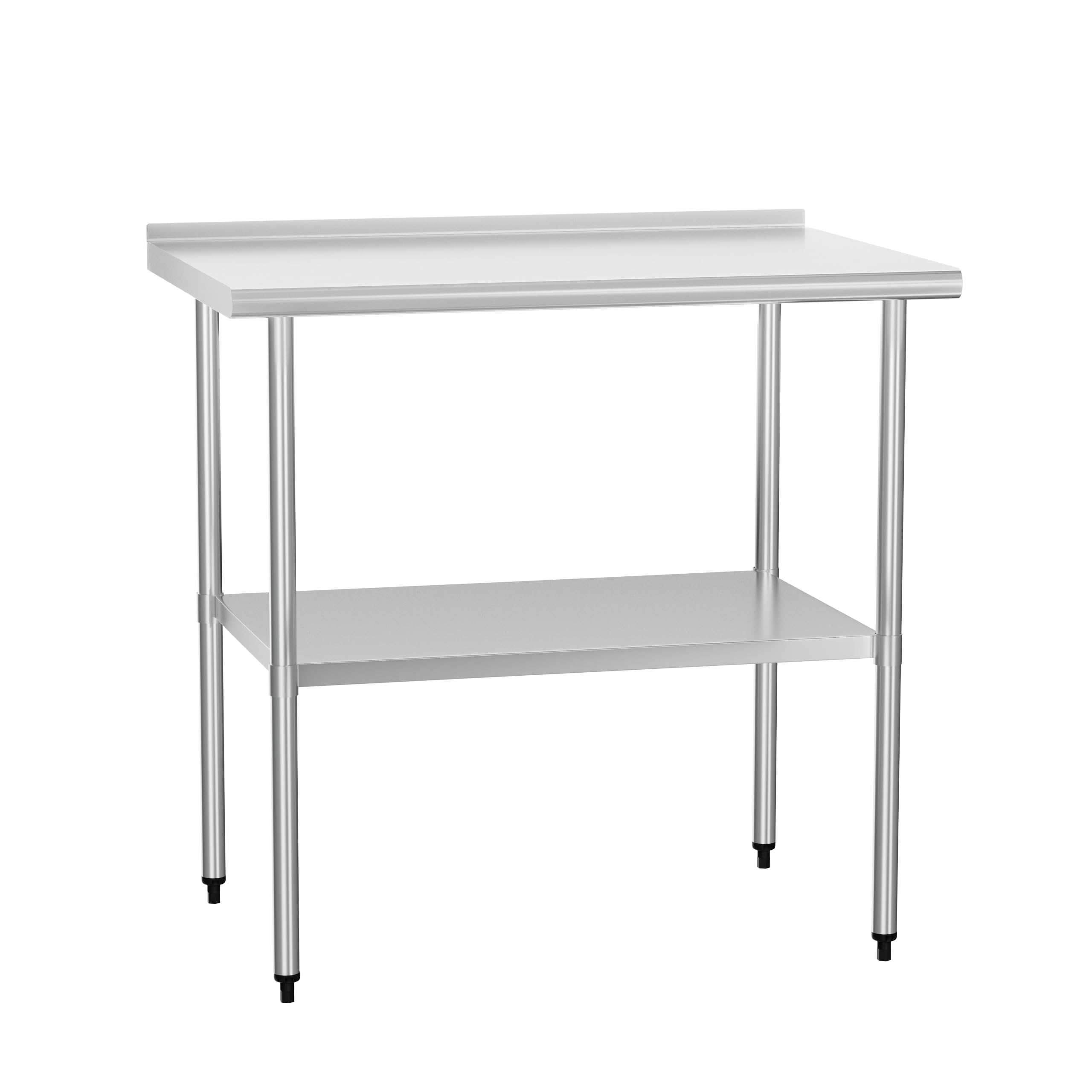 Photo 1 of Stainless Steel Table 24 x 36 Inches Metal Prep Table with Backsplash & Adjustable Undershelf for Commercial Kitchen, Outdoor, Restaurant, Hotel & Garage