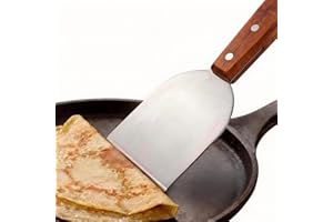 Stainless Steel Slant Grill Griddle Spatula Scraper Diner Flat Straight Blade (M)
