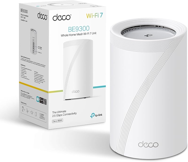 TP-Link Deco BE65 BE9300 Mbps Tri-Band WiFi 7 Router 2.5G WAN/LAN