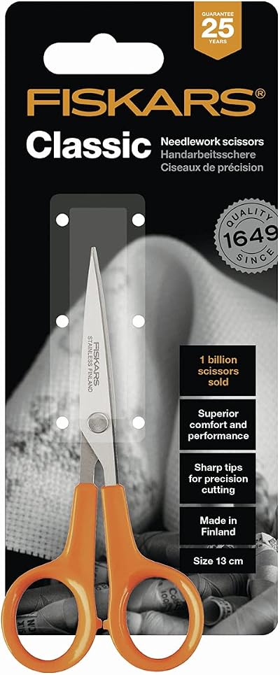 Fiskars Classic Stainless Steel Micro-Tip Scissors Orange 13 cm