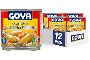 Goya Foods Green Pickled Jalapeno Peppers, Whole, 11 Ounce (Pack of 12)