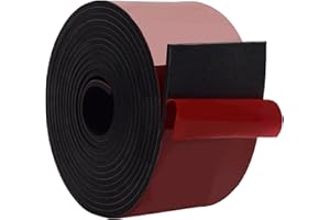 DEVNOL Self-Adhesive Neoprene Rubber Strips 1/8" Thick x 3” Wide x 12' Long, Sealing, Cushioning, Weather Stripping, Gaskets, and DIY Projects, Weatherproof