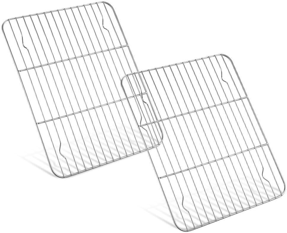 Baking Cooling Racks Set of 2, Stainless Steel Cooling Rack, Cookie Racks, Rectangle 9