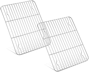 Baking Cooling Racks Set of 2, Stainless Steel Cooling Rack, Cookie Racks, Rectangle 9
