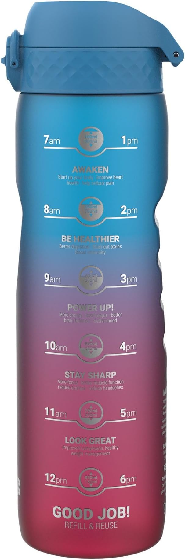 Ion8 1 Litre Water Bottle Quench Recyclon Leak-Proof Flip Lid