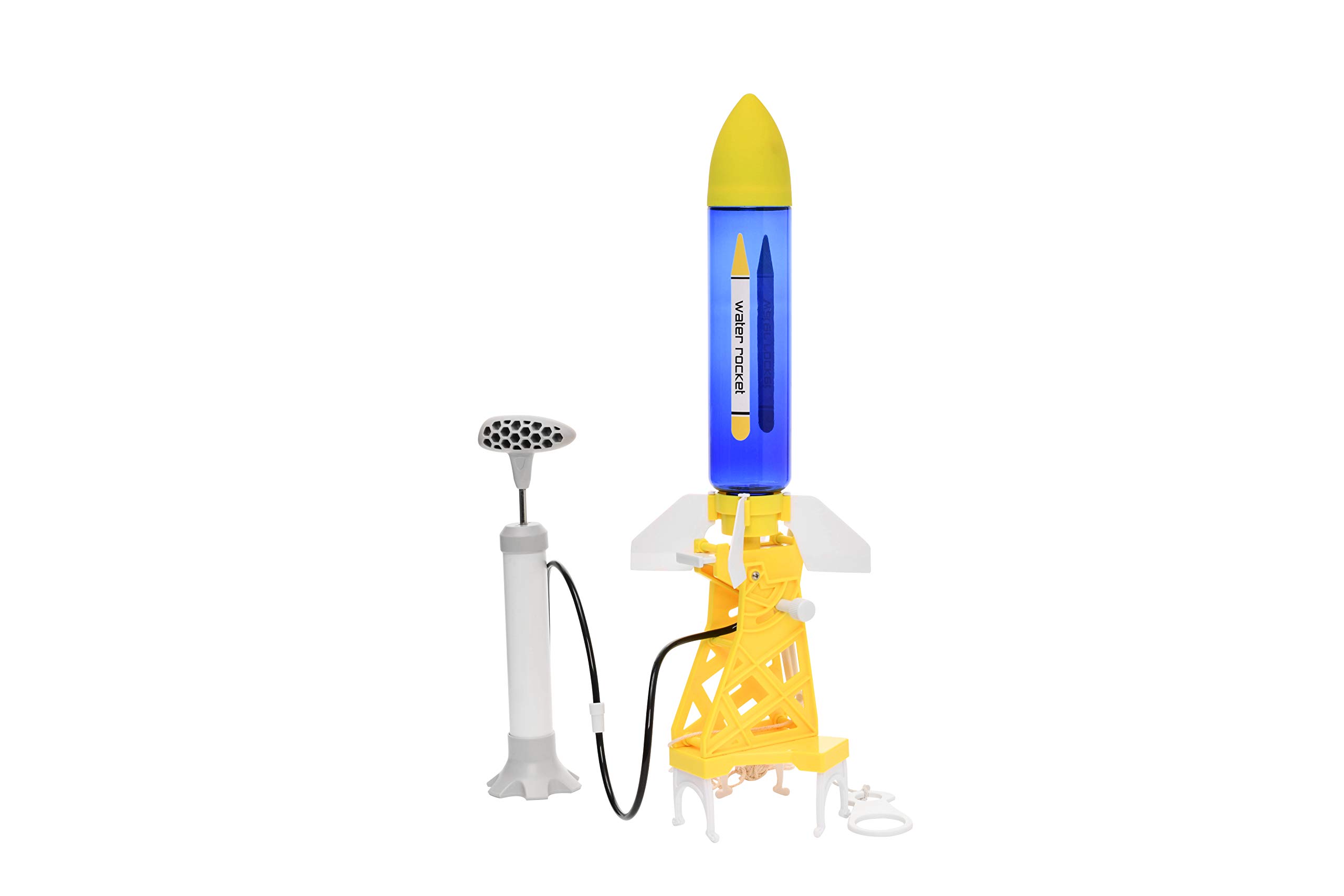 PLAYSTEM Outdoor Water Powered Rocket Physics Learning Set-with Rocket Tail, Body and Pump DIY Rocket Science Experiment Kit- Space STEM Outdoor Toys Gift for Kids,Teens, Boys & Girls
