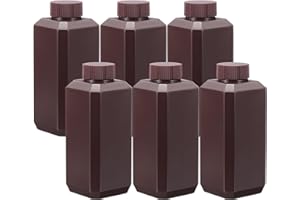PATIKIL Reagent Bottles, 6 Pcs 250ml HDPE Narrow Mouth Square Sample Storage Container with Inner Ring Cover for Lab Water Re