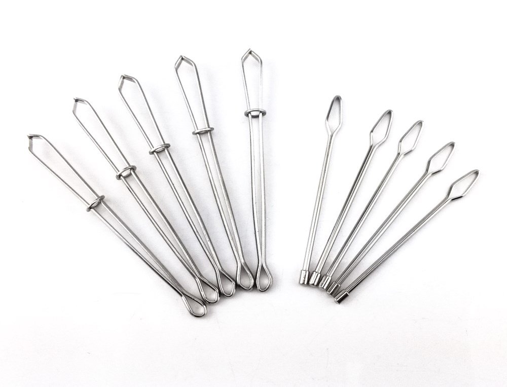 Honbay 5pcs Easy Pull Bodkin Threader Tweezers and 5pcs Pinch Type Bodkin Needles Set for Elastic Threading Wool Yarn