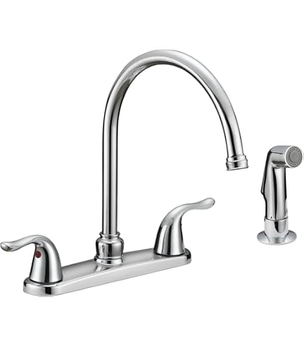Kingston Brass KB721ACLSP Küchenarmatur – Poliertes Chrom, 20,3 Cm Centerset, Mit Seitensprüher