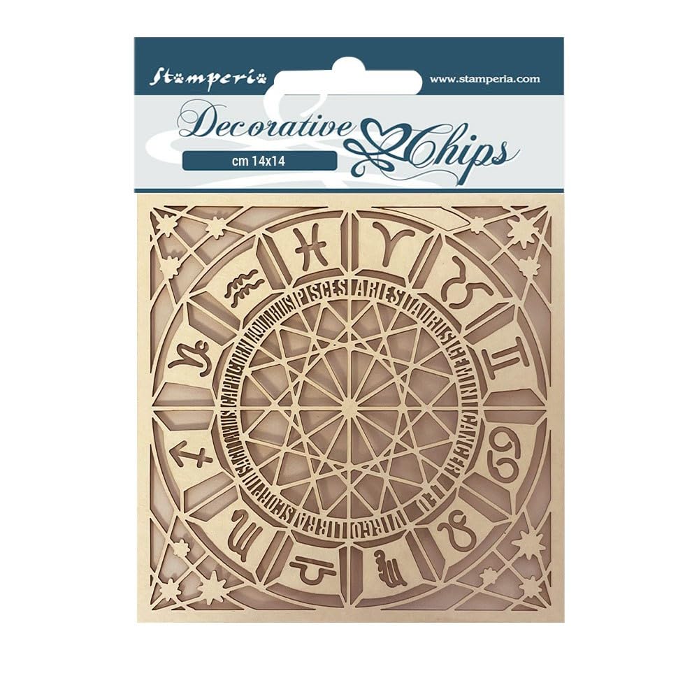 Stamperia International Decorative Chips-Alchemy-Astrology, Various, 14x14 cm