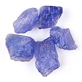 InfinityGemsArt 5pcs Raw Tanzanite Loose Wholesale Bulk Stones, Birthstone, Natural Rough Gemstones, DIY & Jewelry Making Supply, Chakra Energy Crystals, Gem Collection