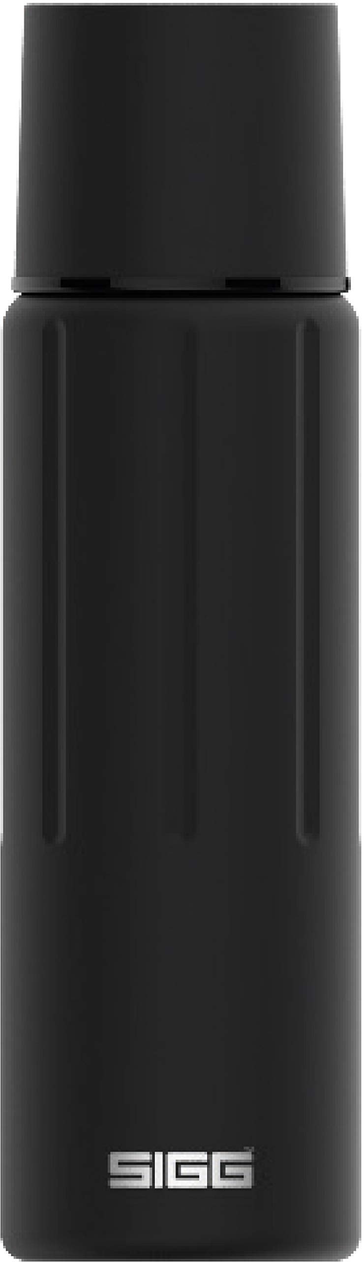 SIGG - Insulated Water Bottle - Thermo Flask Gemstone IBT Obsidian - with Cup - Leakproof - Lightweight - BPA Free - 18/8 Stainless Steel - Black - 0.5L