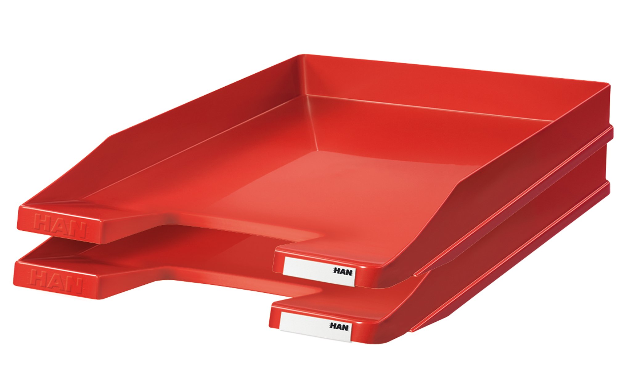 HAN Briefablage JUNIOR, 5 STÜCK, Dokumentenablage, Briefkorb, Briefhalter, Organizer Büro, Papierablage, Flache Ablage bis Format DIN A4/C4, 1025-17, rot 2