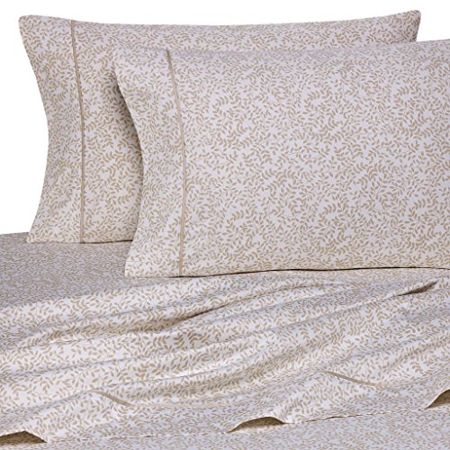 Rajlinen 400 Thread Count 100% Cotton Sheet Set Vine Printed Twin 15