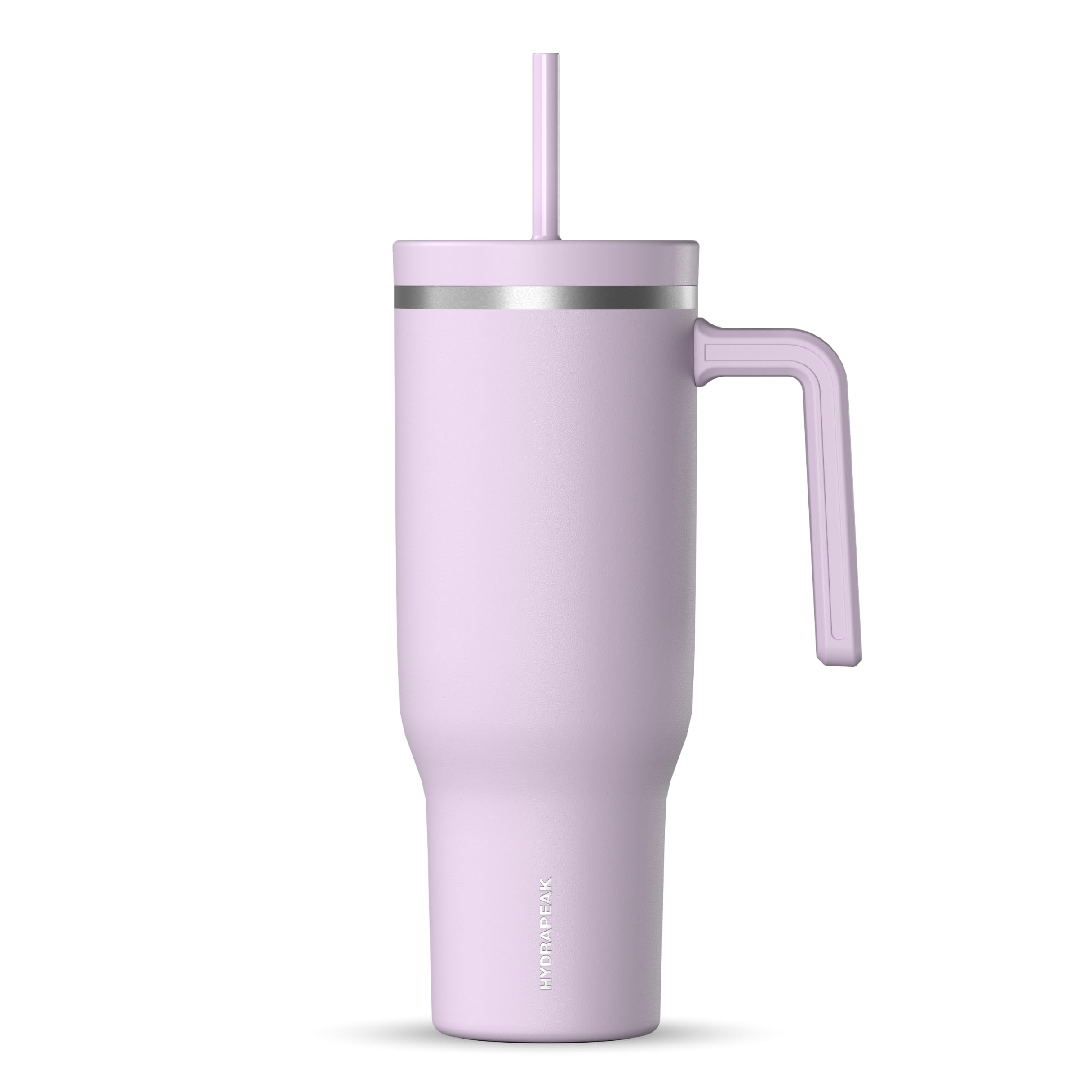 Photo 1 of Hydrapeak Voyager 40 Oz Stainless Steel Tumbler with Handle, Insulated Water Bottle With Straw & Lid, Cupholder Friendly Reusable Travel Mug (Blush)