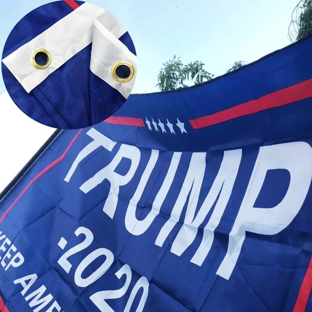 WIBIMEN 2 Packs President Donald Trump 2020 Flag Keep America Great Flag Vivid Color and UV Fade Resistant 3x5 Feet with Grommets Double Stitched: Clothing