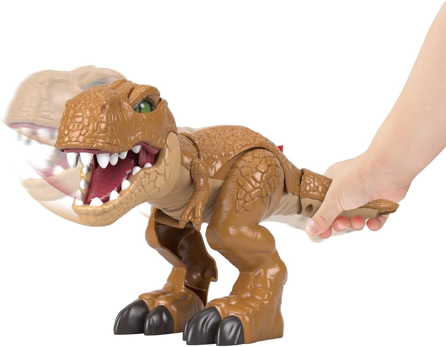Fisher Price Imaginext Jurassic World Thrashin Action T Rex dinosaur figure for preschool kids ages 3 to 8 years, HFC04