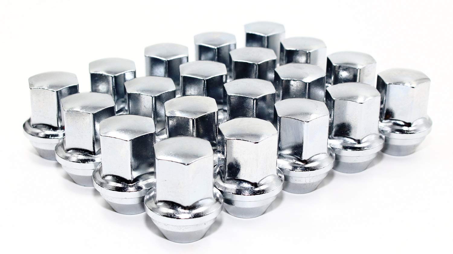 Photo 1 of Set of 20 Veritek 14x1.5mm Chrome 7/8 22mm Hex Duplex Large Wide Acorn Seat OEM Style 1.5 Inch 38.5mm Lug Nuts for Buick Cadillac Chevy Chevrolet Chrysler Dodge Jeep RAM Factory Wheels VPE-14155330CH