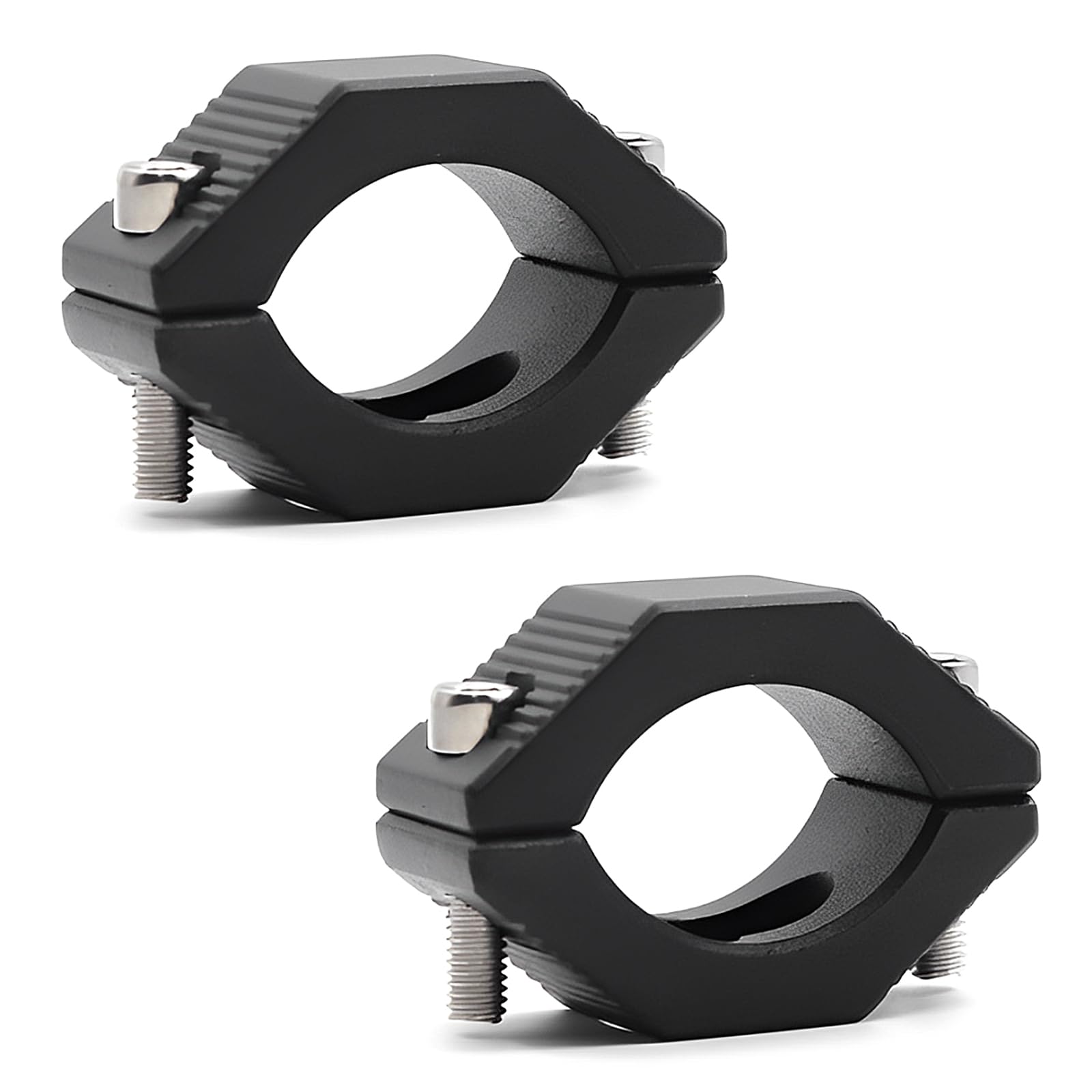 Biqing 2PCS Motorcycle Spotlight Tube Clamp Mount Bar Bracket Motorcycle Driving Fog Light Mounting Brackets Bumper Handlebar 21-35mm(0.9” to 1.3") for Motorcycle Bicycle Offroad ATV SUV
