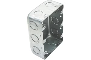 Qlvily 1 Pack Three Gang Multi Device Switch Box, 5.8" L X 4.1" W, 2.2" Deep Metal Electrical Box, 6-TKO's & 4-1/2"KO's Side 