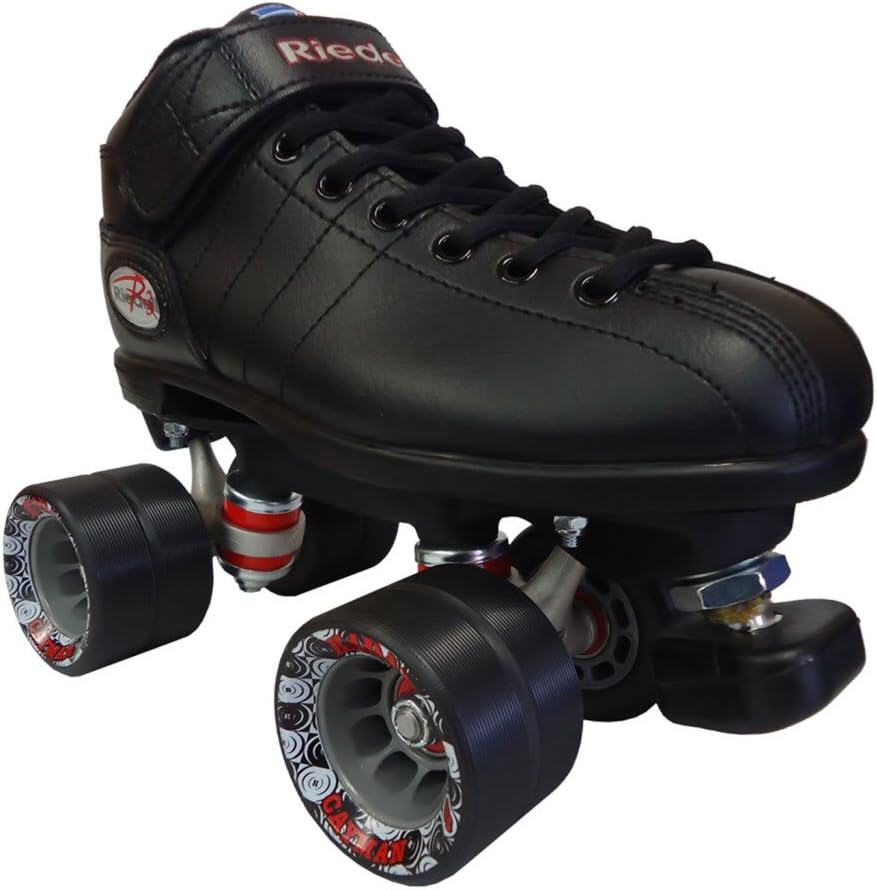 Riedell R3 Black Speed Skates R3 Black Quad Speed Roller Derby Skate
