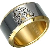 Jude Jewelers 12mm Stainless Steel Rotating Spinning Anxiety Relief Tree of Life Wedding Band Anniversray Promise Ring