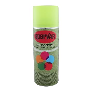 SparVar 6001012 Kreidespray Neon mit Überkopfdüse, 400 ml, leuchtgelb
