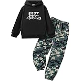 EDFTM Girl's Sweatsuit Sets 2 Piece Outfits Cute Hoodie Matching Camouflage Sweatpants Fall Winter Clothes for 4-12 Years