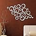 24 Shining Circles Mirror Fashion Modern Design Silver Mural Art Home Office Wall Sticker Decor
