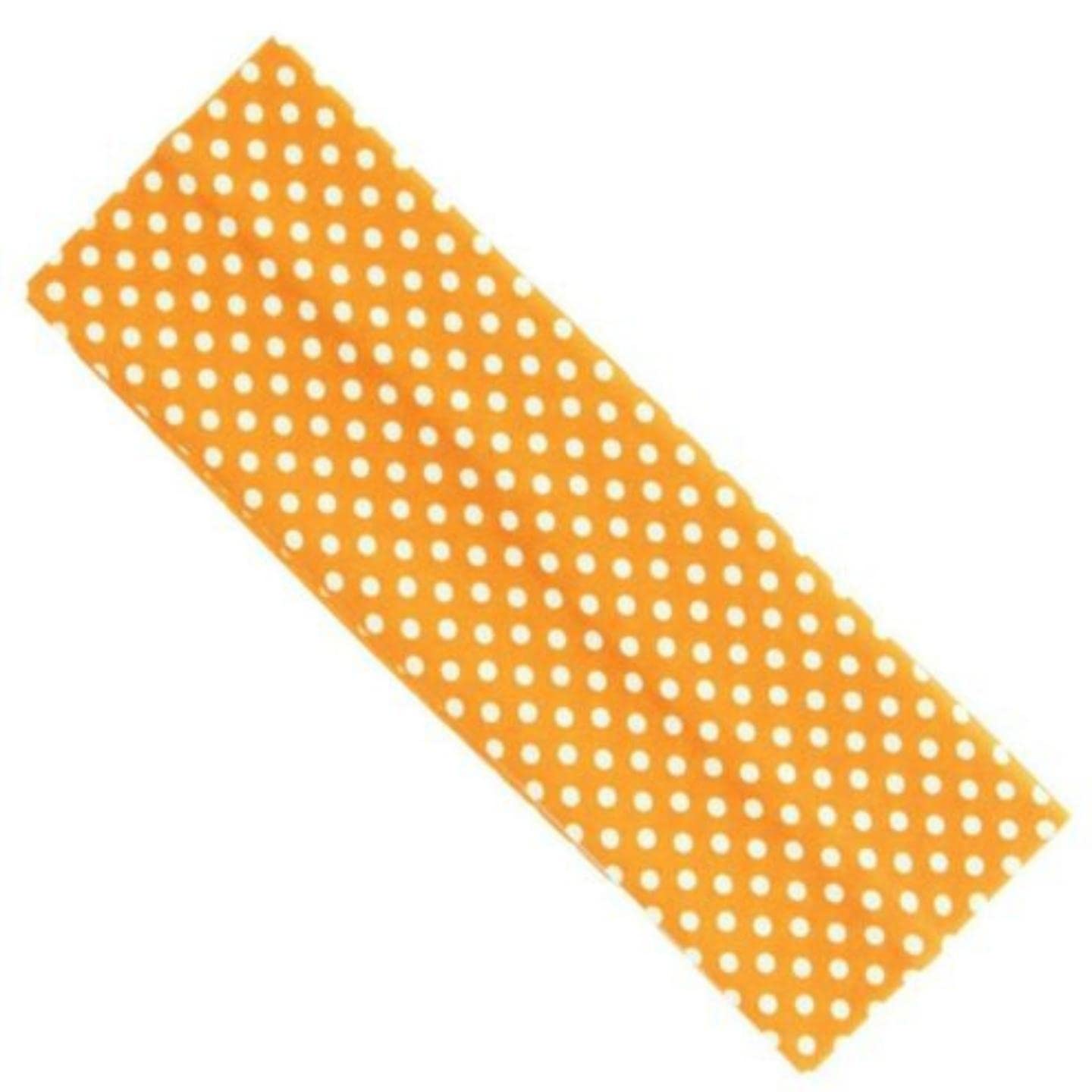 Topkids Accessories Yoga Headband Head Band Kylie Hairband Hair Band Hair Bandeau Stretchy Elastic Gym Sports Fabric For Women, Men and Boys, Girls (7cm / 2.7", Orange Mini Polka Dot)