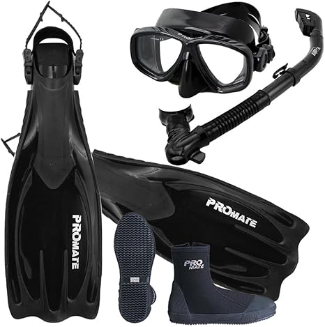 snorkel goggles and fins