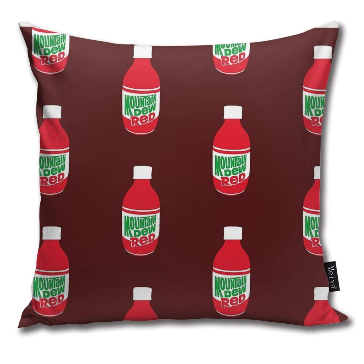 FamilyToy Mountain Dew Red Print Pillowcase Home Life Cotton Cushion Case 18 x 18 inches