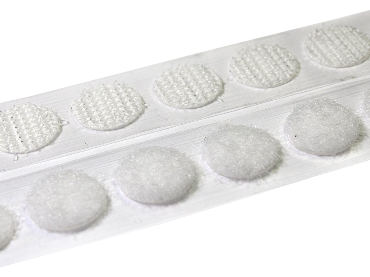 BONUS Eurotech 1BZ21.00.0012/000A# Hook And Loop Fasteners, Self Adhesive, Circle diameter 12 mm, 100 Sets, White (Pack of 100)