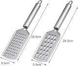 kuou 2Pcs Kitchen Grater Fine Grater with Handle Stainless Steel 430# Blade view 3