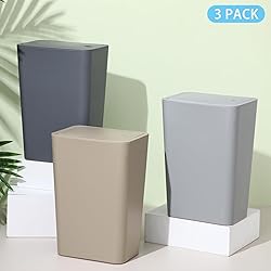 RTWDKFQ 3 Pack Bathroom Small Trash Can with