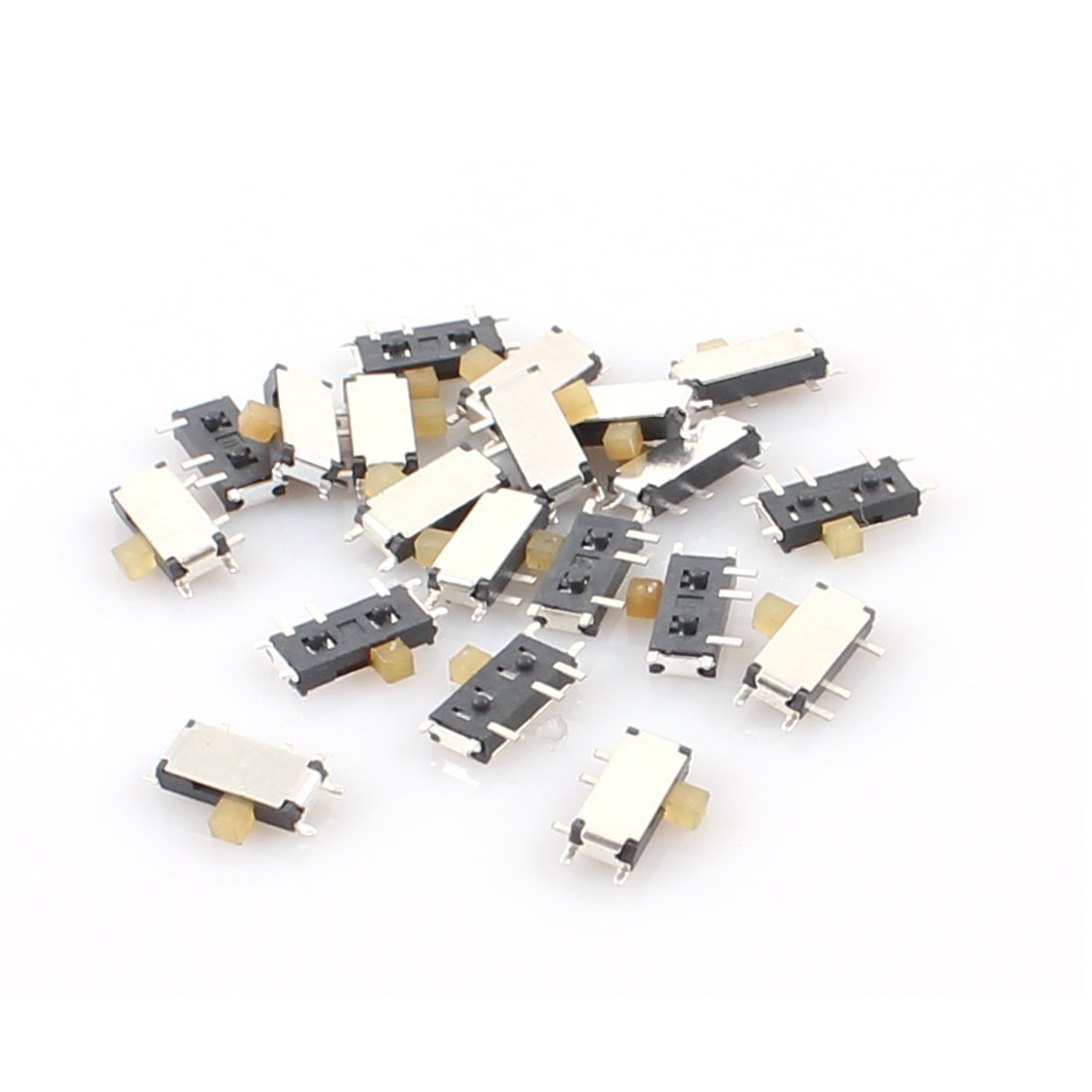 sourcing map 20 Pcs 2 Position 7 Pin 1P2T SPDT Horizontal Mini Surface Mounted Devices SMT Slide Switch