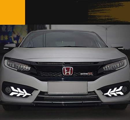 Amazon Useka ホンダ シビック ヘッドライト テールランプ 十代目 リフレクター 飛行機スタイル Led ランプ 流れるウインカー 三 種類色 フラント２点とリア２点全部４点セット ブレーキ テールランプ 車 バイク