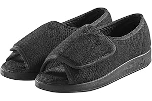 SILVERT'S ADAPTIVE CLOTHING & FOOTWEAR Silverts Diabetic Open-Toe Shoes for Women | Extra-Wide Non-Slip Comfortable Slippers for Elderly, Swelling, Sensitive Feet