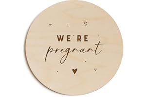 The Cotton & Canvas Co. Pregnancy Announcement Sign, We're Having a Baby, Wooden Plaque, Oh Baby, Maternity Photoshoot Prop, 4 Inches